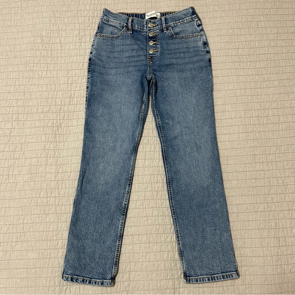 Abercrombie Kids High Rise Straight Stretch Jeans Size 11/12 R